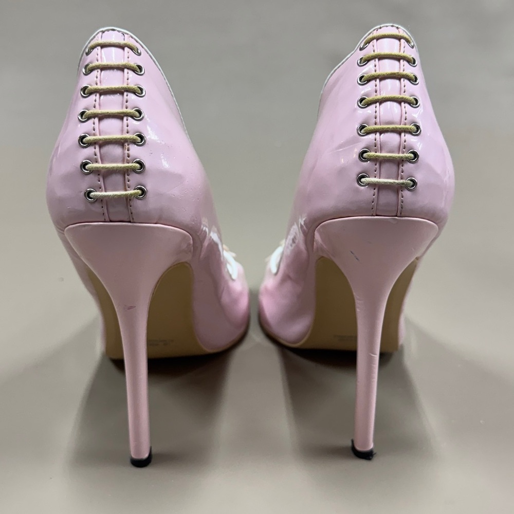 Highest Heel Collection Pink Peep-Toe Stiletto Heels - Picture 12 of 13